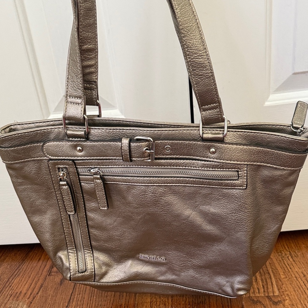 Silver gunmetal gold bridge road Handbag purse